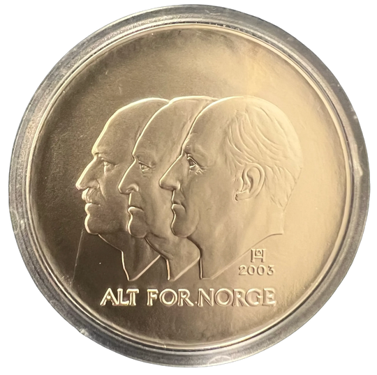 33.8g .925 Silver (SPOT) 100Kr 2003 Norge Unionsoppløsningen i kapsel