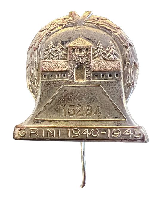 Grini 1940-45 merke i sølv fangenr.15284