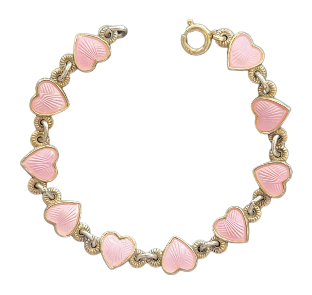 Armbånd til barn med rosa emalje 13cm