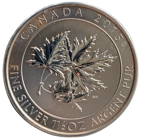 1 1/2oz .999 Silver Maple Leaf $8 2015