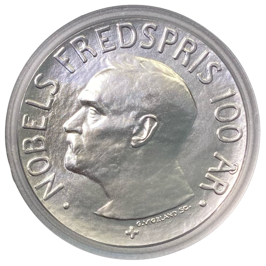 33.8g .925 Silver (SPOT) 100Kr 2001 Nobels Fredspris i kapsel