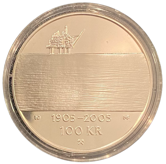 33.8g .925 Silver (SPOT) 100Kr 2004 Norge Unionsoppløsningen i kapsel