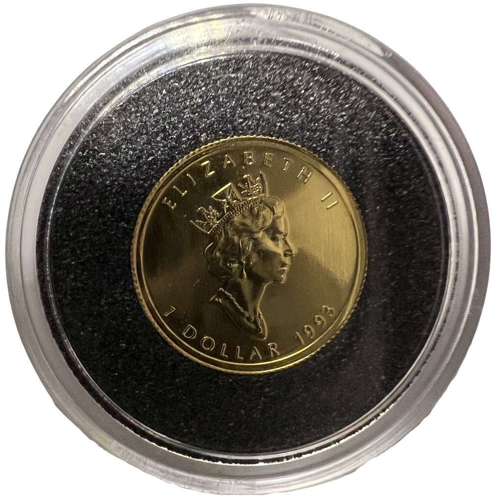 1/20oz .999Au 1 Dollar 1993 Maple Leaf Canada