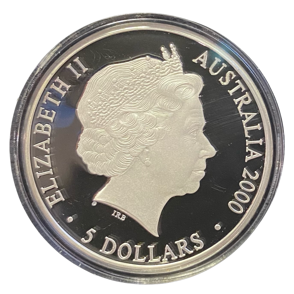 1 oz .999 Silver $5 Sydney 2000 Olympics (2% over spot)