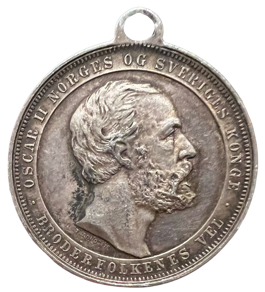 Oscar II 25 års regjeringsmedalje i sølv 1872-97