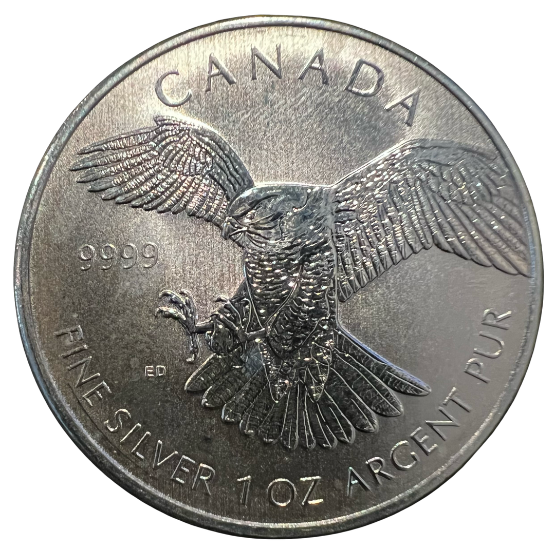 1oz .999Ag Peregrine Falcon 2014 Canada (flekker)