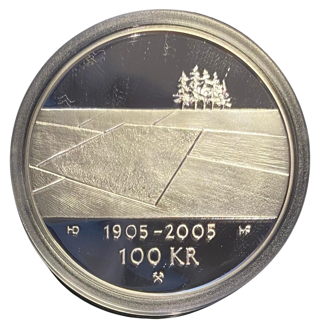 33.8g .925 Silver (SPOT) 100Kr 2003 Norge Unionsoppløsningen i eske