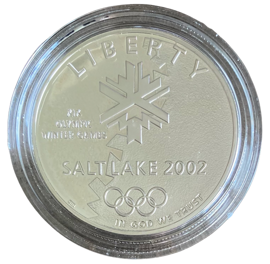 26.7g .900 Silver $1 USA 2002 Salt Lake Olympic Winter Games (SPOT+2%)