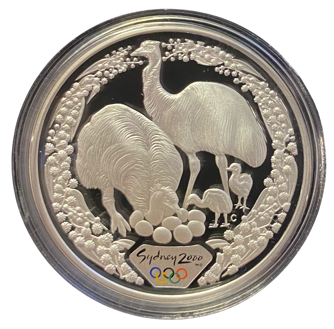 1 oz .999 Silver $5 Sydney 2000 Olympics (2% over spot)