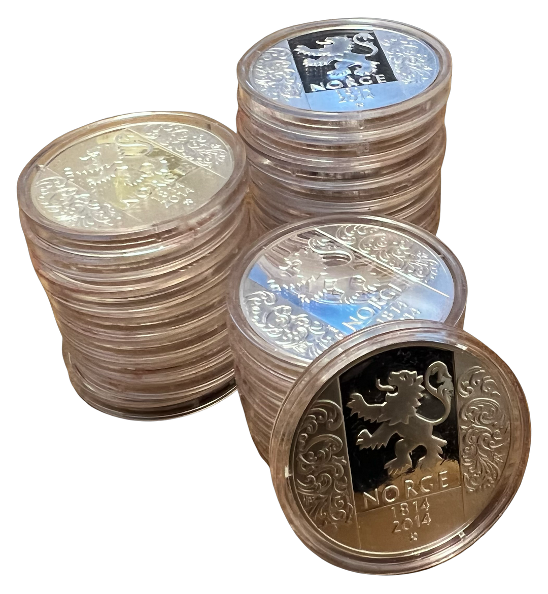 500g .999Ag (25x20g) SPOT Minnemedaljer Norge 1814-2014