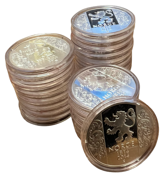 500g .999Ag (25x20g) SPOT Minnemedaljer Norge 1814-2014