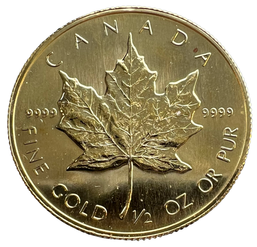 1/2oz .999Au Maple Leaf 1986