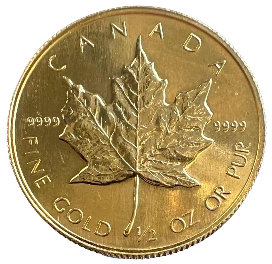 1/2oz .999Au Maple Leaf 1988