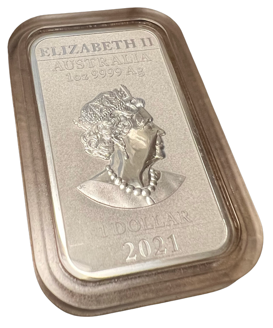 1oz .999 Sølvbarre 2021 Australia 1 Dollar Dragon