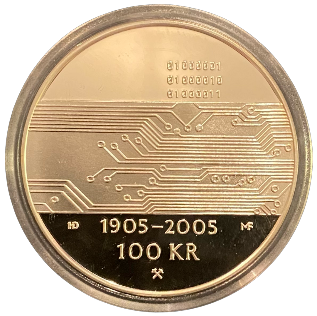 33.8g .925 Silver (SPOT) 100Kr 2005 Norge Unionsoppløsningen i kapsel