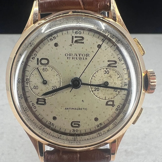 Orator Chronograph 18K gull c.1960