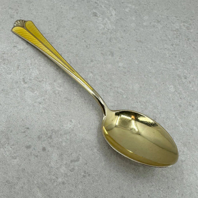 Rådhus m/vifte Gul emalje barne/dessertskje 14,5cm