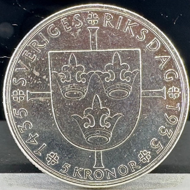 25g .900Ag 5kr Sverige 1935 Sveriges Riksdag 500år