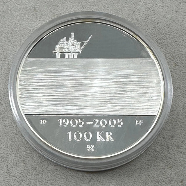 33.8g .925 Silver (SPOT) 100Kr 2004 Norge Unionsoppløsningen i kapsel