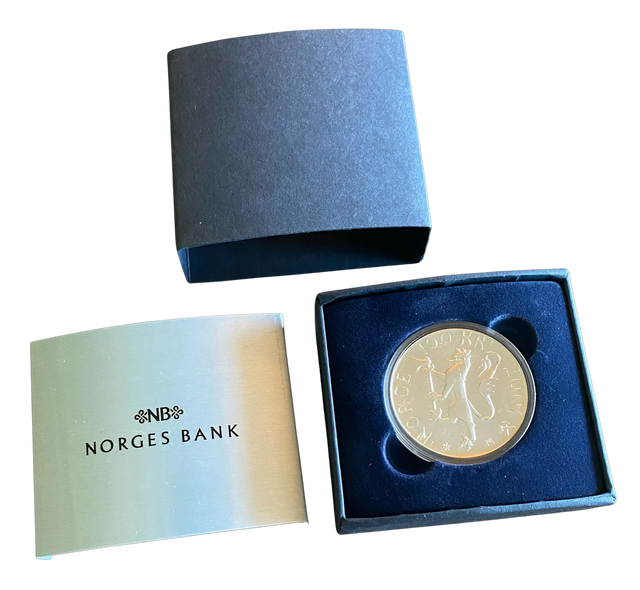 33.8g .925 Silver 100Kr 2001 Nobels Fredspris i eske