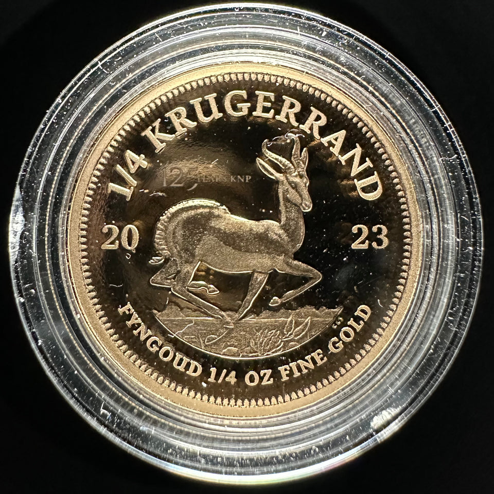 1/4oz .999Au Krugerrand Sør Afrika 2023 i skrin m/serfikat