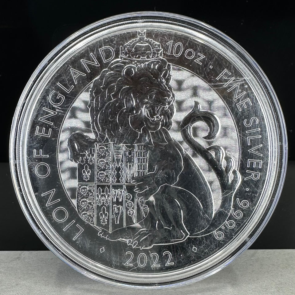 10oz .999Ag 10Pounds Lion of England 2022