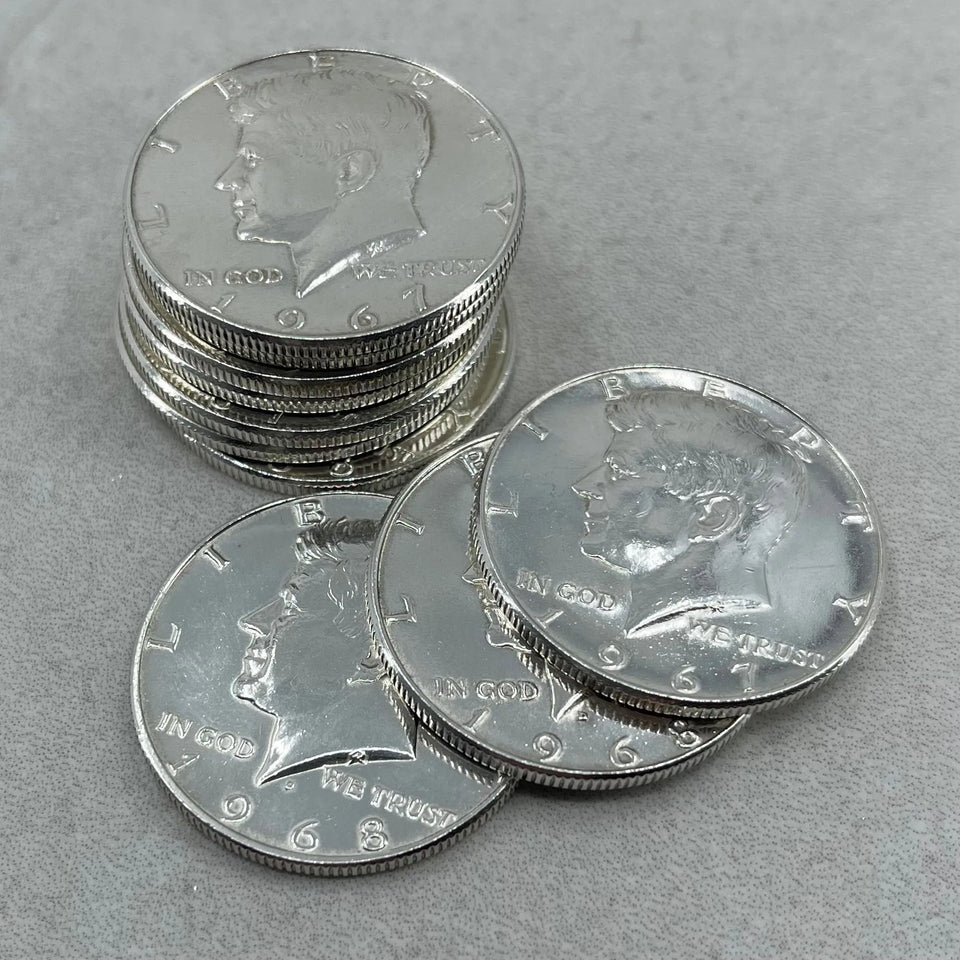 46g .999Ag(Net Weight)SPOT Half Dollars USA 1965-1969